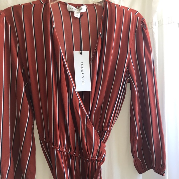 NWT Amour Vert Silk Wrap Dress - Picture 4 of 11